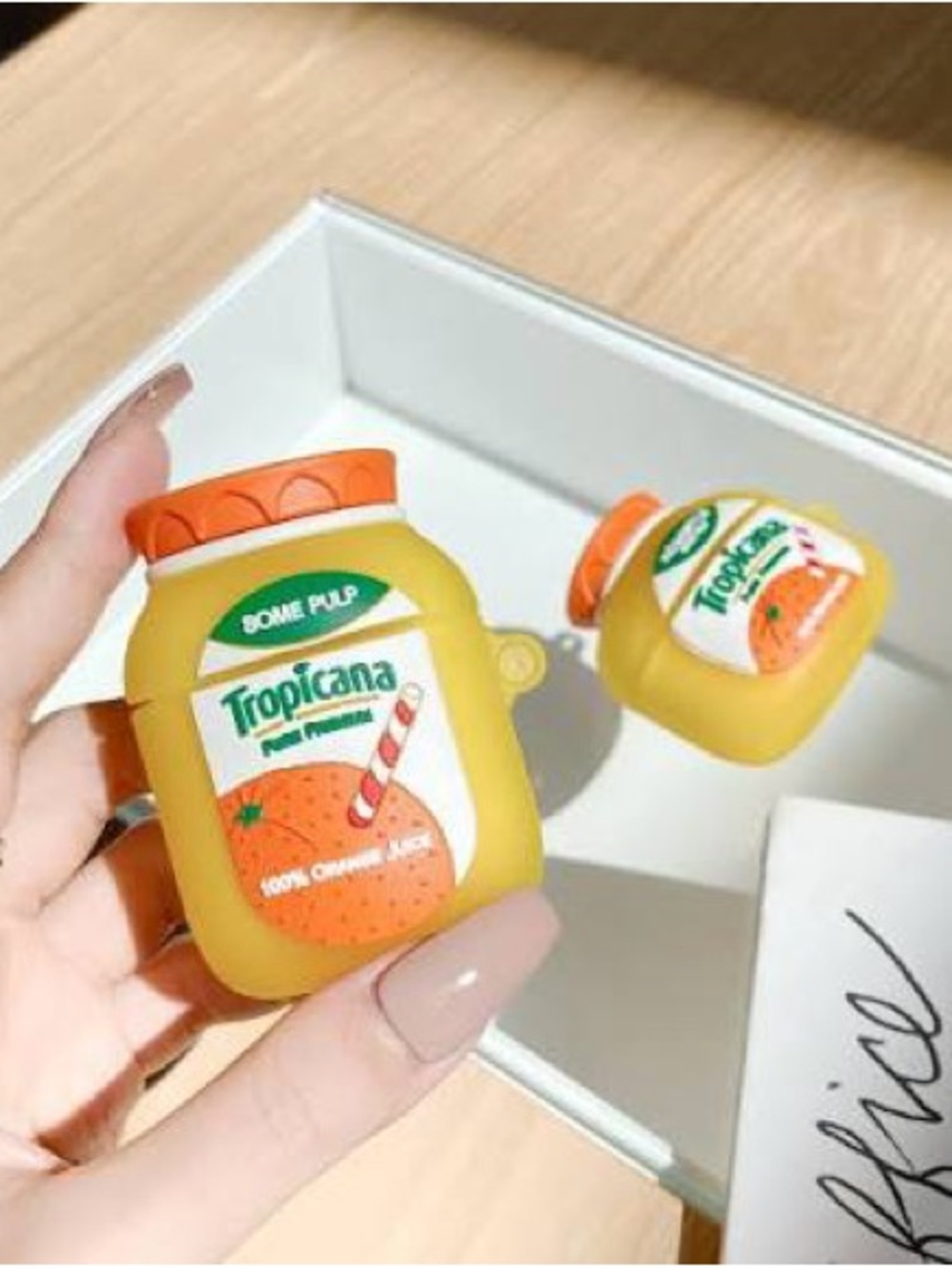 Tropicana Orange Juice Bottle AirPods Case - Yellow
